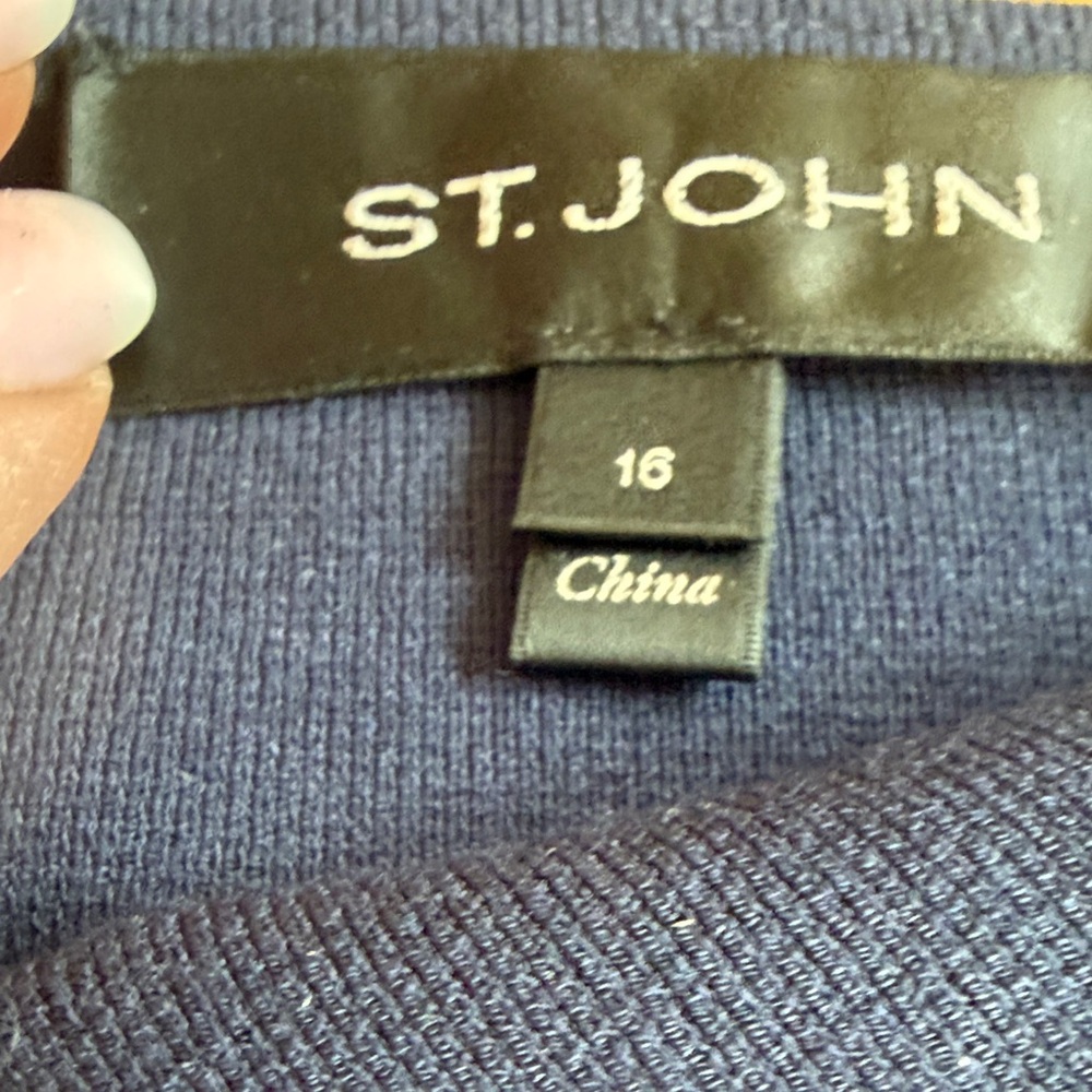 St. John Navy and White Geometric Mini Skirt - Picture 5 of 5